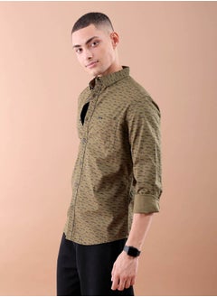 The Indian Garage Co Men Slim Fit Graphic Print Full Sleeves Spread Collar Casual Shirt  - Image 3