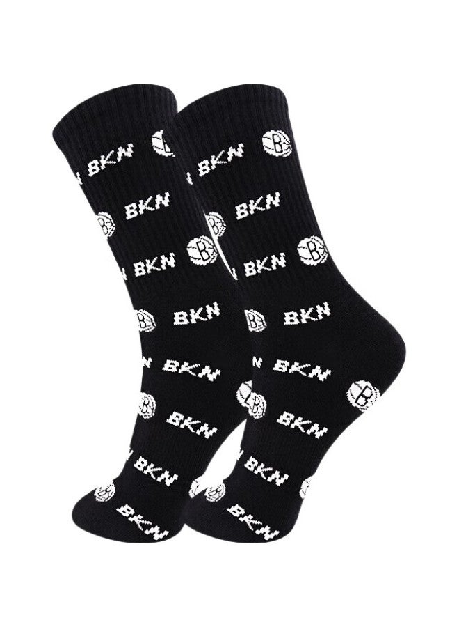 NBA Long Tube Socks Anti-Odor Antibacterial Fashion Trend Running Casual High Tube Basketball Sports Cotton Socks 3 Pairs - Image 2