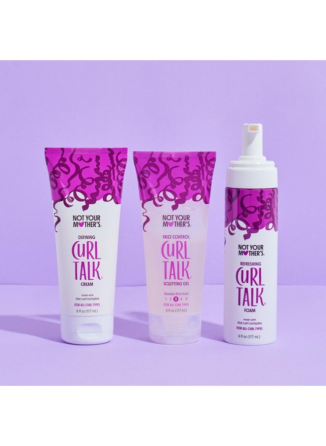 Not Your Mother's - Curl Talk Frizz Control Sculpting Gel Defining Cream And Refreshing Curl Foam (3Pack) 6 Fl Oz Formulated With Rice Curl Complex For All Curly Hair Types - Image 1