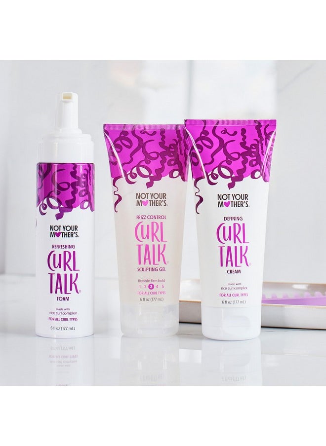 Not Your Mother's - Curl Talk Frizz Control Sculpting Gel Defining Cream And Refreshing Curl Foam (3Pack) 6 Fl Oz Formulated With Rice Curl Complex For All Curly Hair Types - Image 1
