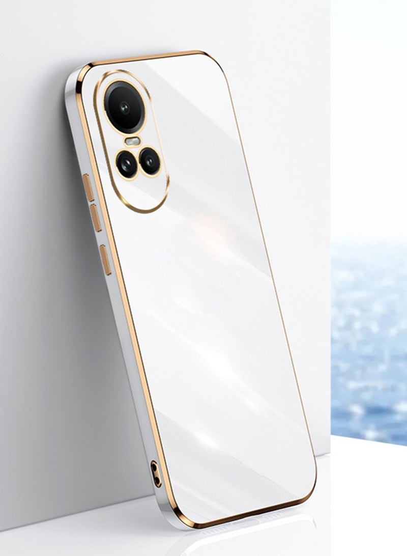 Compatible with OPPO Reno10 Pro Case Cover Silicone with Camera Protection | Raised Edges | Super Soft-Touch | Shockproof for Women Men Anti-Scratch Ultra Thin Plating Electroplate Soft Case - Image 1