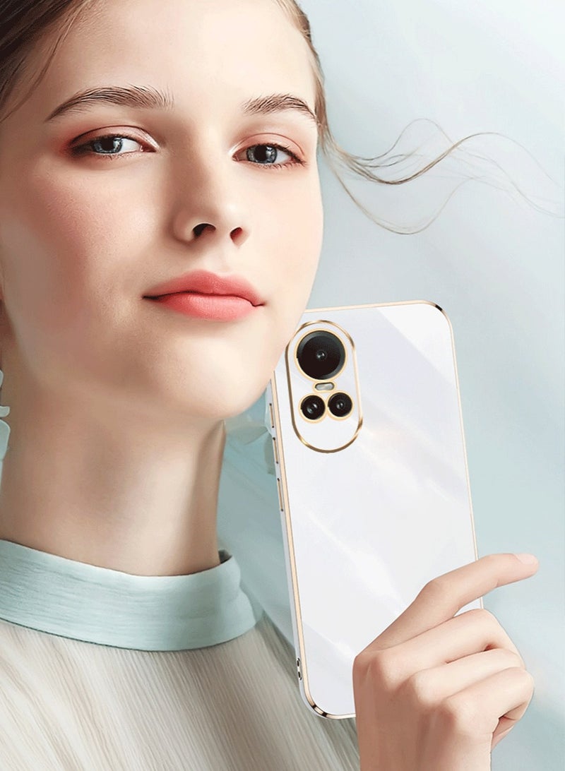 Compatible with OPPO Reno10 Pro Case Cover Silicone with Camera Protection | Raised Edges | Super Soft-Touch | Shockproof for Women Men Anti-Scratch Ultra Thin Plating Electroplate Soft Case - Image 4