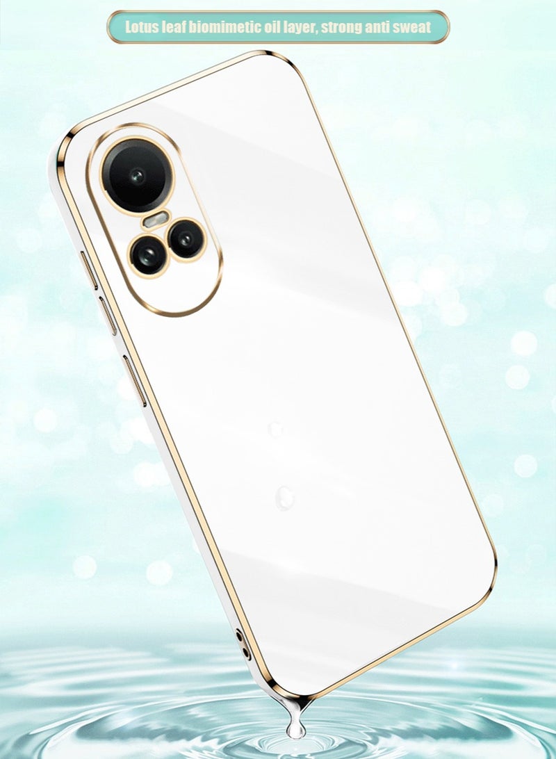 Compatible with OPPO Reno10 Pro Case Cover Silicone with Camera Protection | Raised Edges | Super Soft-Touch | Shockproof for Women Men Anti-Scratch Ultra Thin Plating Electroplate Soft Case - Image 5