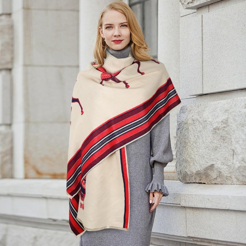 EXTREE Scarfs for Women Pashmina Silky Shawl Wrap for Evening Dressing Blanket Open Front Poncho Cape - Image 4