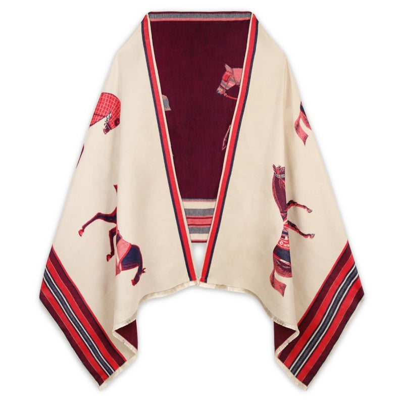 EXTREE Scarfs for Women Pashmina Silky Shawl Wrap for Evening Dressing Blanket Open Front Poncho Cape - Image 1