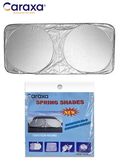 Caraxa Car Windshield Sun Shade Round Color Silver 150X75CM  - Image 1