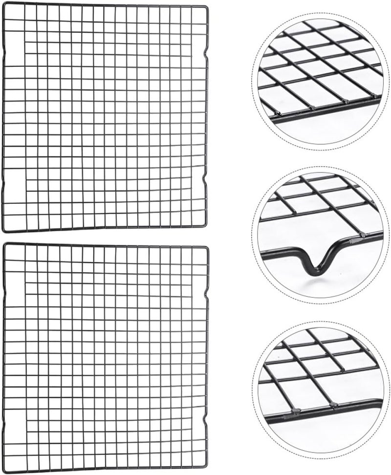 Garneck 2pcs Nonstick Cake Cooling Rack and Bread Drying Rack Black Wire Baking Cooling Grid for Kitchen Baking Tools - Image 5