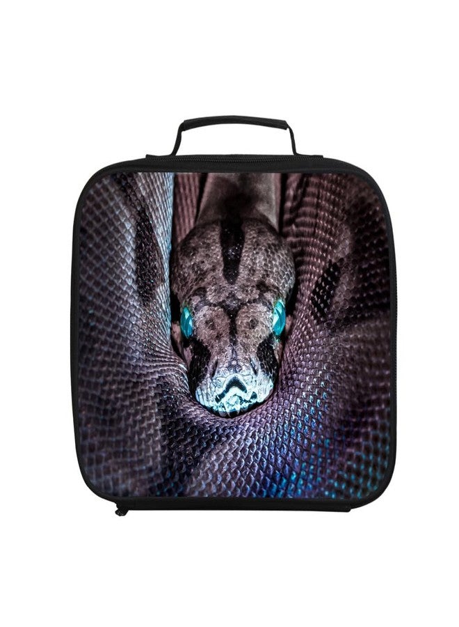 Lexin Snake Animal Print Portable Lunch Bag without Shoulder Strap, Reusable Insulated Lunch Box Cooler Bag for Kids Boys - Image 1
