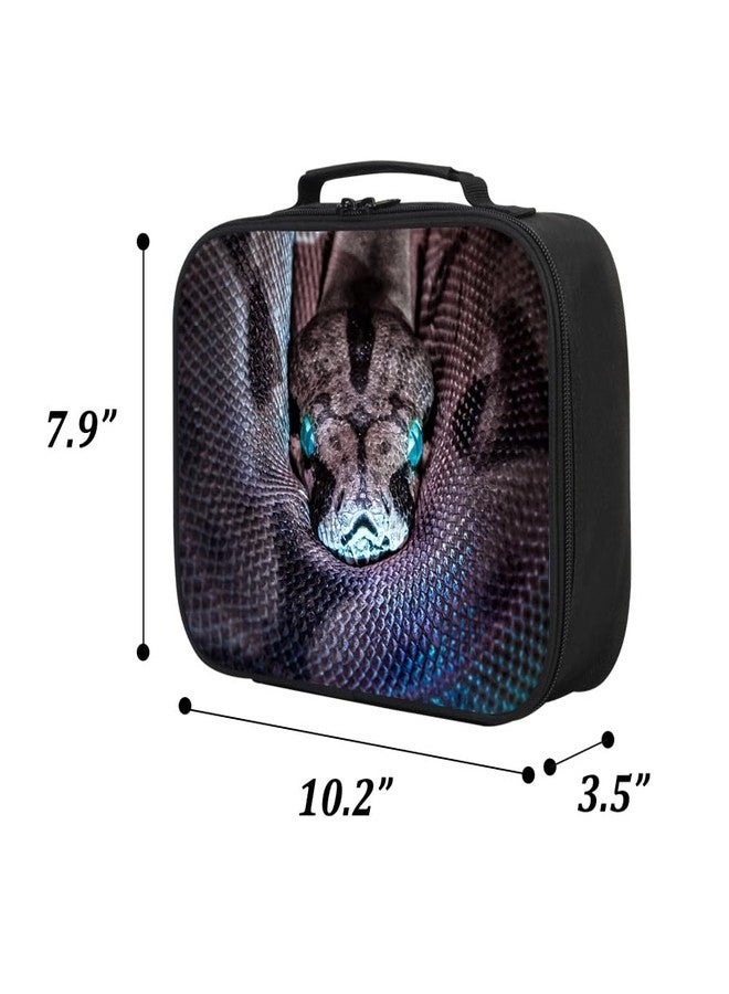 Lexin Snake Animal Print Portable Lunch Bag without Shoulder Strap, Reusable Insulated Lunch Box Cooler Bag for Kids Boys - Image 3