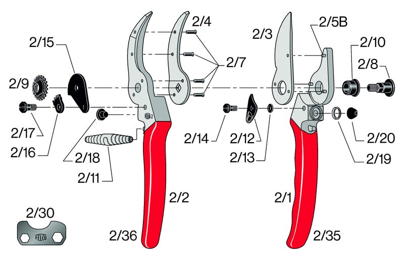 FELCO FELCO F-2 068780 Classic Manual Hand Pruner, F 2, Red  - Image 3