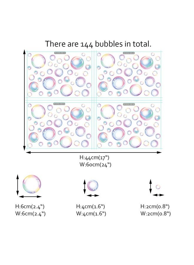 Runtoo Bubble Wall Decals for Bathroom Boho Under The Sea Rainbow Polka Dots Wall Stickers Peel and Stick Girls Bedroom Kids Birthday Party Decoration - Image 5