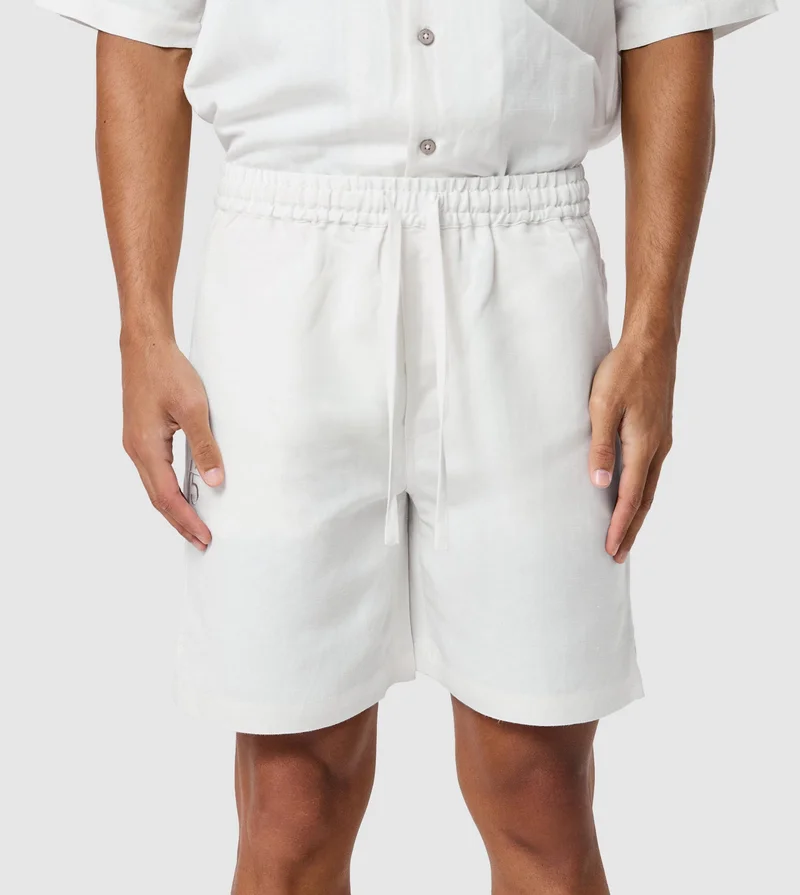 إف5 Men's Linen Embroidered Shorts
