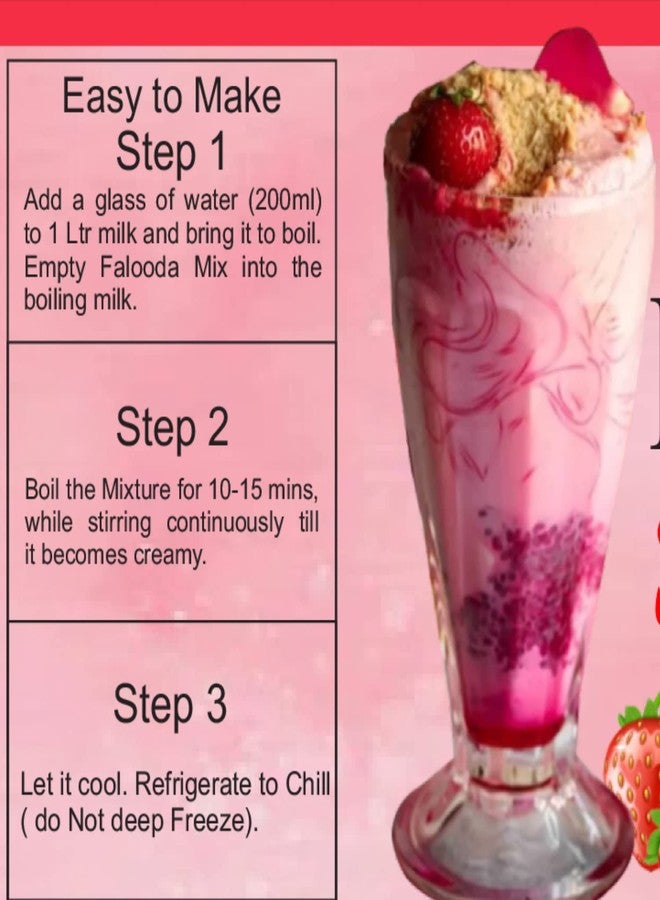 Brew Lab Combo-Instant Falooda Mix | Kesar Pista, Mango, Rose, Strawberry Flavour Each 250 g - Image 3
