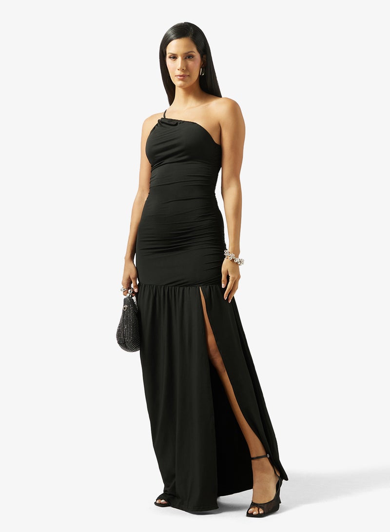 ELLA One Shoulder Ruched Dress - Image 4