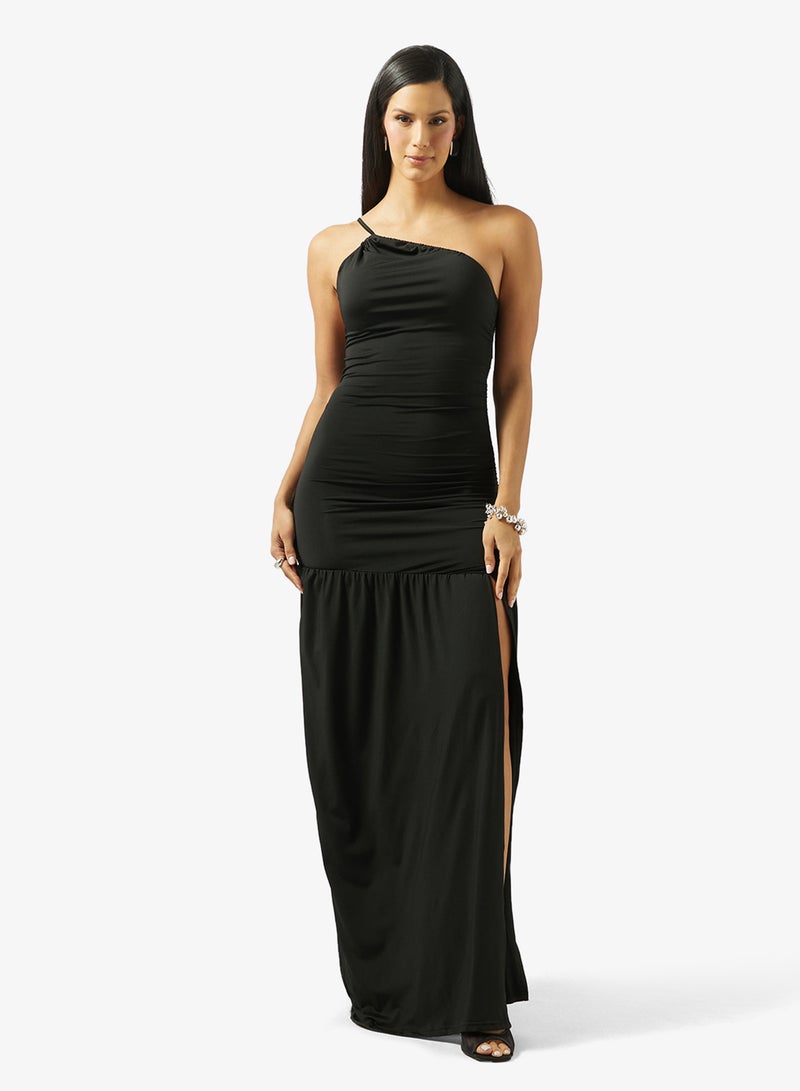 ELLA One Shoulder Ruched Dress - Image 1