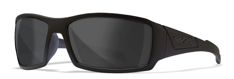 Wiley X WX Twisted Ballistic Black Ops Sunglasses, Safety Glasses for Men and Women, UV Eye Protection for Shooting, Fishing, Biking, and Extreme Sports, Matte Black Frames, Smoke Grey Tinted Lenses - Image 1