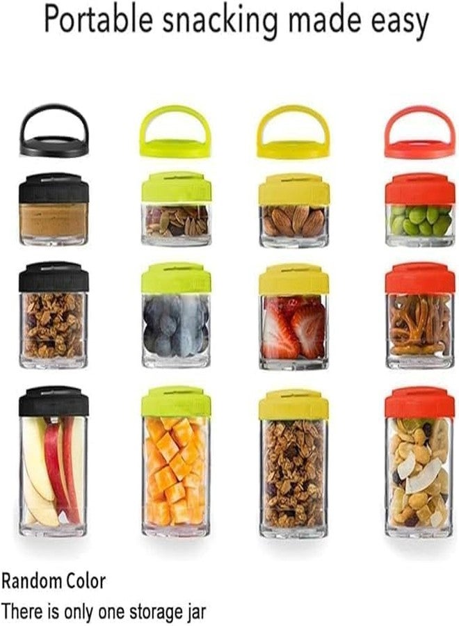 Veemok Stackable Snack Storage Container – 4 Layer Portable Food Storage Jars with Lid | Nut Box | Protein Powder Container | Portion Control Kitchen Organizer for Snacks, Spices, Baby Food - Image 3