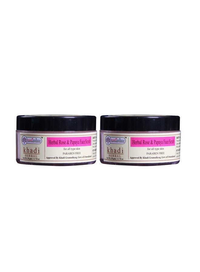 Khadi Rishikesh Herbal Rose & Papaya Face Scrub Combo Set Pack Of - 50g X 2 (100gm) - Image 1