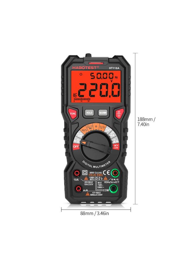 NIBEMINENT Manual Range Digital Multimeter With Pair Of Test Probe Red/Black - Image 3