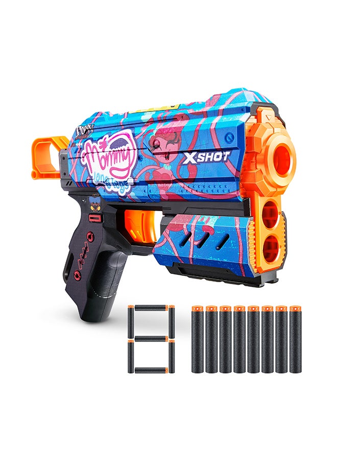 X-Shot Skins Flux 8 Darts Poppy Playtime S1 Gametime - Action Aiming Game For Kids, Teen, Adults Boys & Girls, Outdoor Holiday Activities, Gifts For Kids Ages 8+ - Image 1