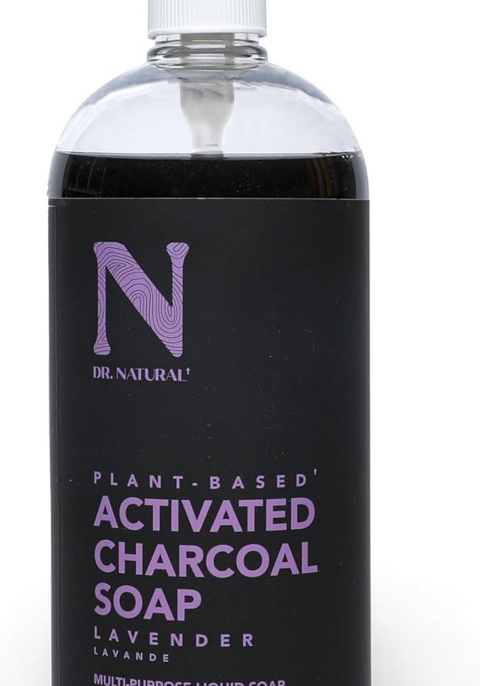 Dr. Natural Activated Charcoal Soap - Lavender Scent, 32 fl oz (946 ml) - Image 1