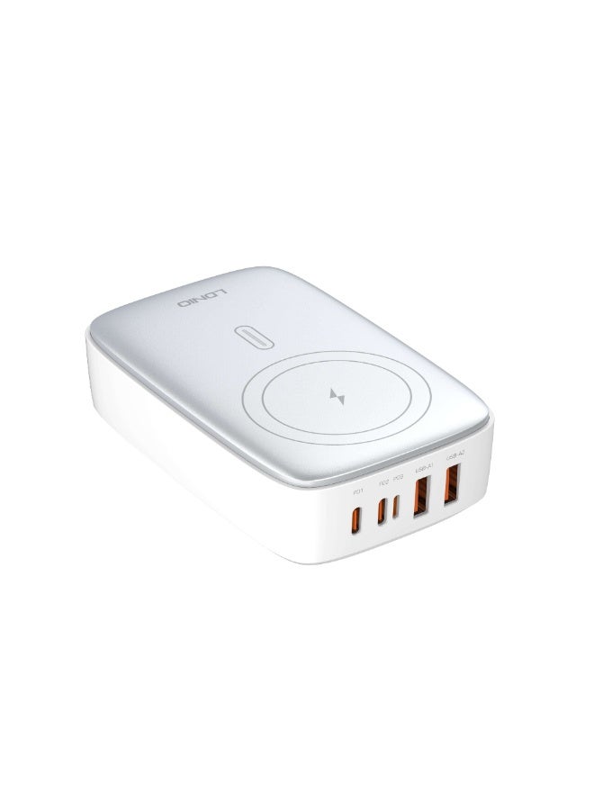 REBENUO 140W Wireless Charger PD Multiport Desktop Super Fast Wireless Charging Adapter White - Image 1