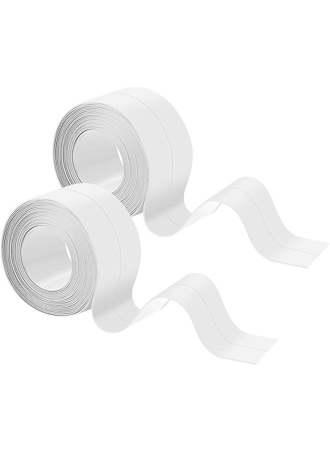 PROMASS - 2 Rolls Bath Sealant Strip 21ft Self Adhesive Caulk Strip Bathroom Sealant Anti Mould Sealing Tape for Kitchen Waterproof Sealant Tape for Sink Toilet Wall Corner(white) - Image 1