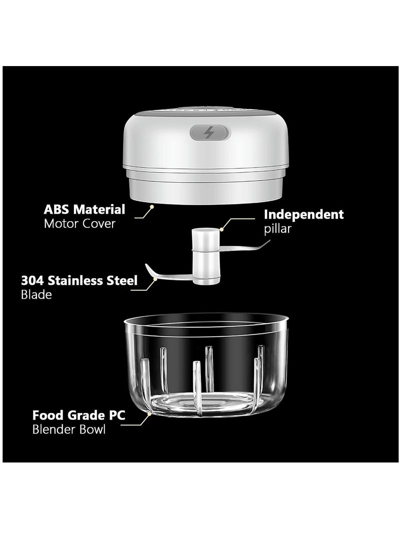 عام مفرمة ثوم كهربائية صغيرة، مفرمة طعام صغيرة USB سعة 100 مل، مفرمة ثوم، مفرمة خضروات، مفرمة بصل، محضرة طعام صغيرة محمولة للثوم والزنجبيل والفلفل الحار والخضروات - Image 3