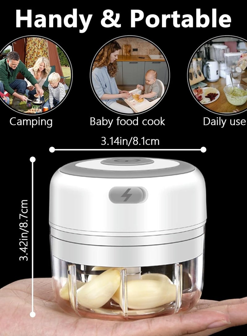 عام مفرمة ثوم كهربائية صغيرة، مفرمة طعام صغيرة USB سعة 100 مل، مفرمة ثوم، مفرمة خضروات، مفرمة بصل، محضرة طعام صغيرة محمولة للثوم والزنجبيل والفلفل الحار والخضروات - Image 2