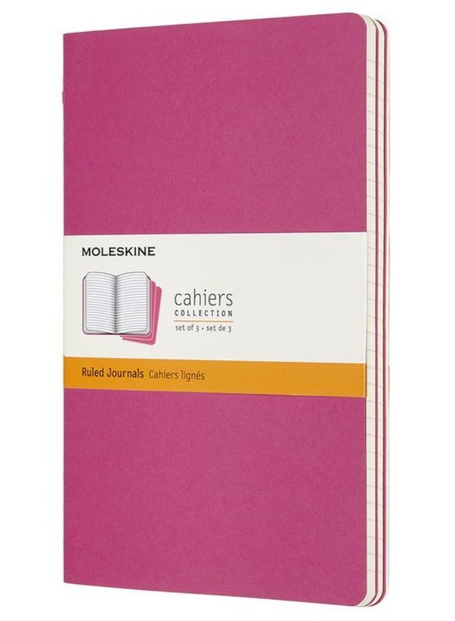 MOLESKINE Cahier Journal Large Size Ruled Pages Kinetic Pink Cover 64 Pages - Image 1