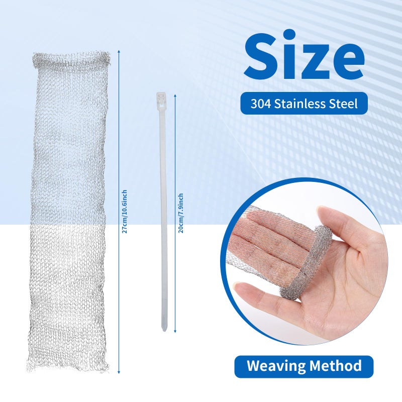 24 Pieces Lint Traps Stainless Steel Washing Machine Lint Snare Traps Laundry Mesh Washer Hose Filter with 24 pcs Cable Ties - Image 5