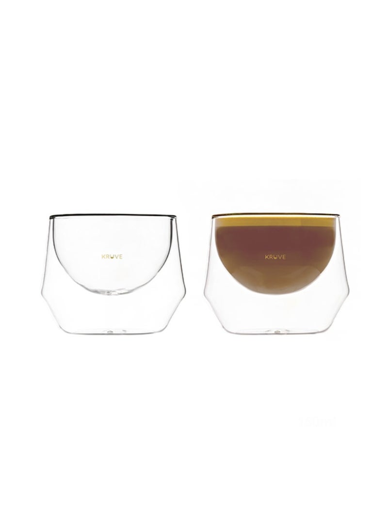 Kruve Imagine Coffee Glasses, Double-Walled Hand-Blown  Borosilicate Glass, Design Optimized for latte art - 150ml - Image 1
