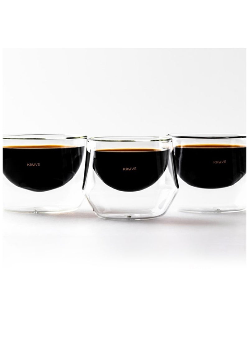 Kruve Imagine Coffee Glasses, Double-Walled Hand-Blown  Borosilicate Glass, Design Optimized for latte art - 150ml - Image 3