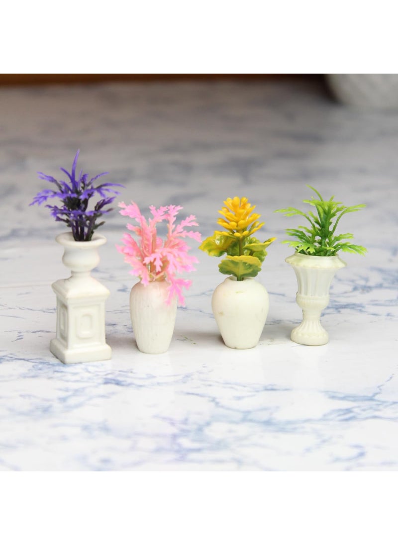 Wonderland Wonderland Imported Miniatures (Pack of 4) Flower vase |Miniature Figurine| Shelf Décor | Resin Home décor | Gift Items  - Image 1
