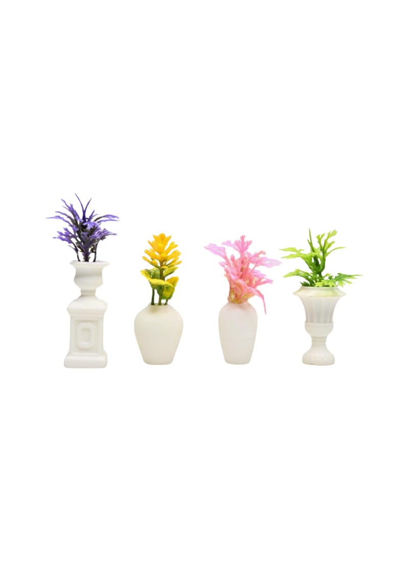Wonderland Wonderland Imported Miniatures (Pack of 4) Flower vase |Miniature Figurine| Shelf Décor | Resin Home décor | Gift Items  - Image 4