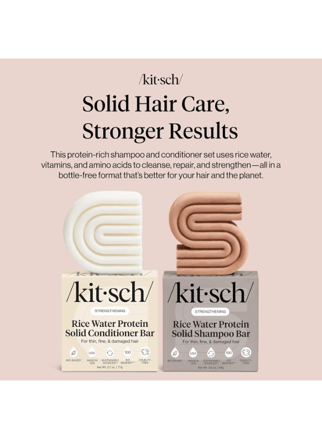 Kitsch Rice Water Protein Solid Shampoo and Conditioner Set for Hair Growth â€“ Strengthening Hair Care Duo w/Rice Protein & Vitamins for Damage Repair â€“ Paraben, Sulfate & Silicone Free, Made in USA - Image 4