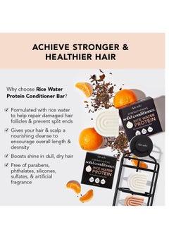 Kitsch Kitsch Rice Bar Shampoo & Conditioner Set for Hair Growth - Solid Shampoo & Conditioner Bar Set for Strengthening Hair - Rice Water Shampoo Bar & Conditioner Soap - Paraben-Free, Made in USA, 2pcs  - Image 5