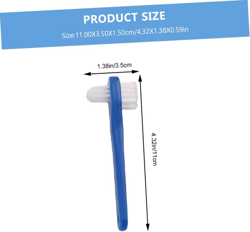 Didiseaon 2pcs Double-Head Denture Toothbrush Ergonomic Design for Oral Blind Area Cleaning Blue Red Denture Care and Maintenance - Image 2