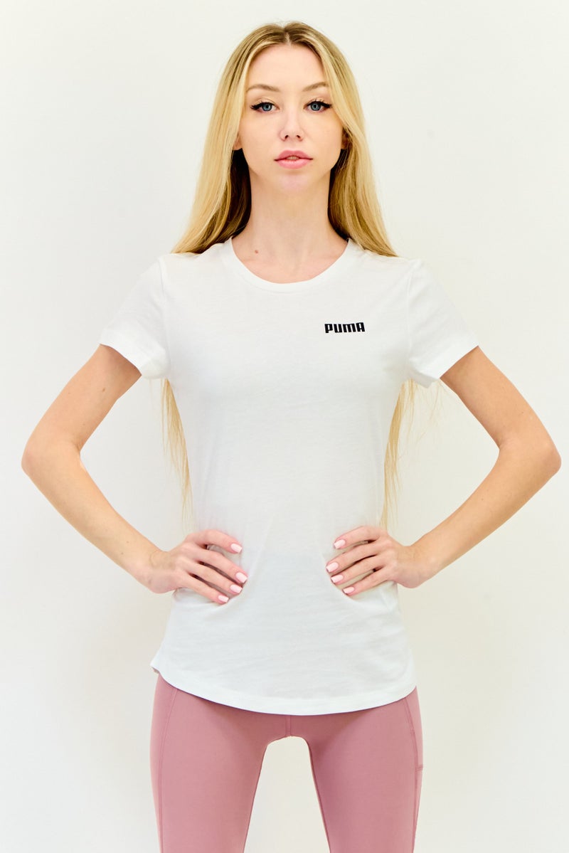 PUMA تي شيرت تدريب قصير الأكمام للنساء، أبيض - Image 1