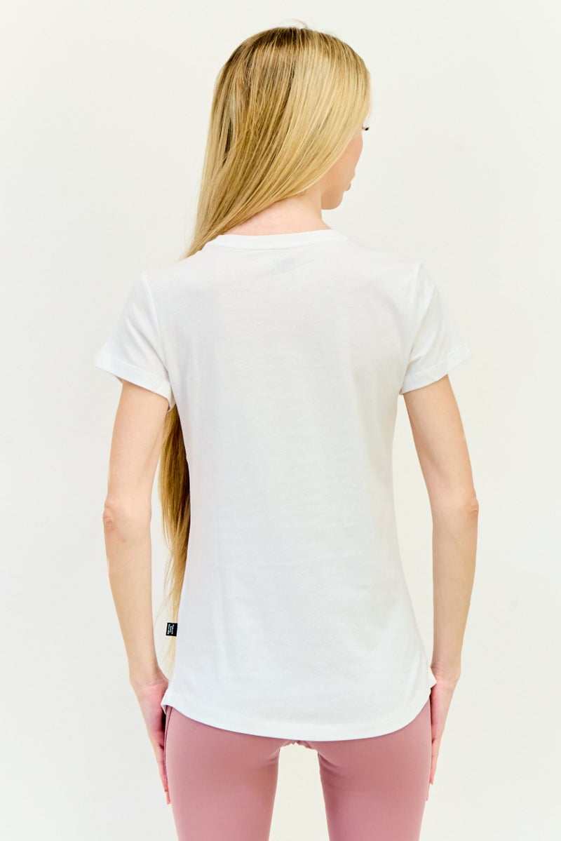 PUMA تي شيرت تدريب قصير الأكمام للنساء، أبيض - Image 3