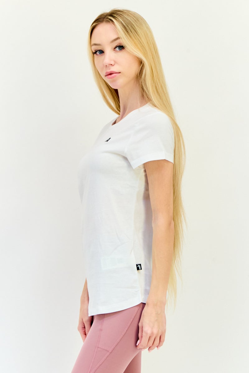 PUMA تي شيرت تدريب قصير الأكمام للنساء، أبيض - Image 2