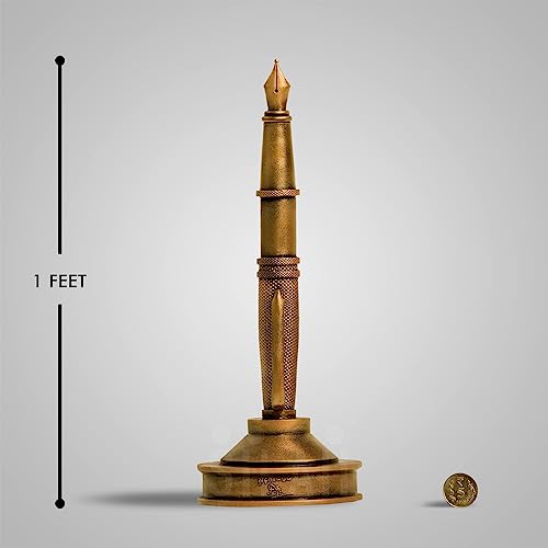 SILAII Kalaignar Pen Sculpture (1 Feet) (Antique Bronze) - Image 2
