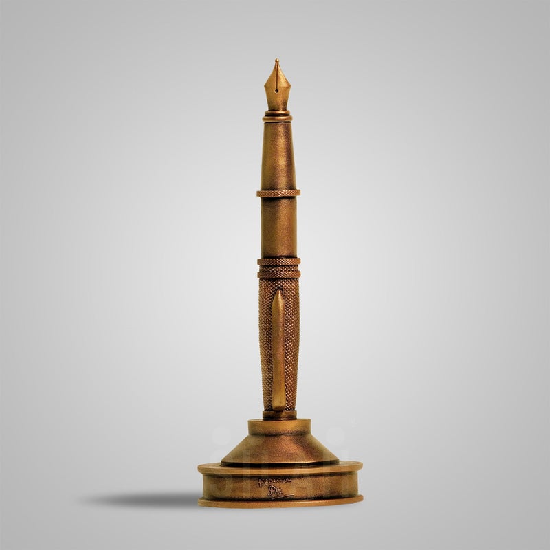 SILAII Kalaignar Pen Sculpture (1 Feet) (Antique Bronze) - Image 5