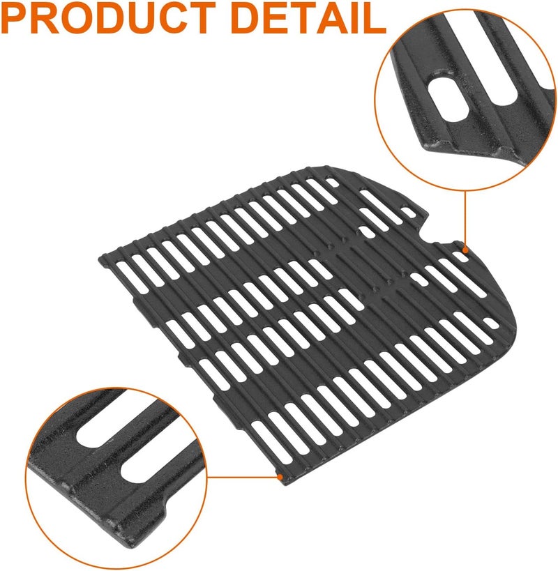 DELSbbq Cast Iron Cooking Grates for Weber Traveler Portable 9010001 9020001 9030001 9013001 Grills, Grill Grate Replacement Parts for Weber Traveler Portable Gas Grill Stealth Edition, 2 Pack - Image 2