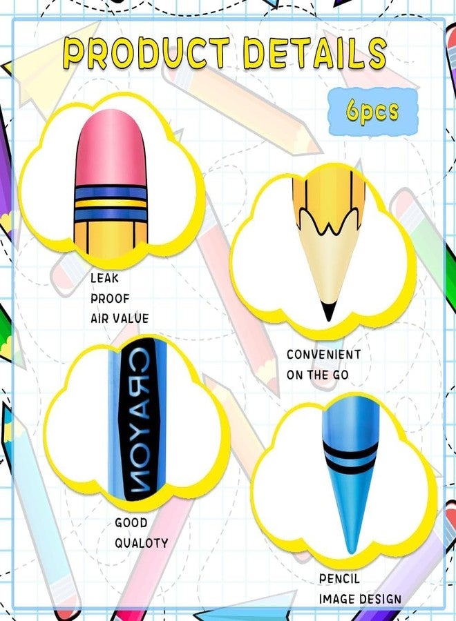 Denylo pro 6 Pieces Inflatable Crayon Pencil Balloon Set Multicolor Back to School Party School Decoration for Classroom Playground Indoor Outdoor Birthday Party Decoration Available - Image 3