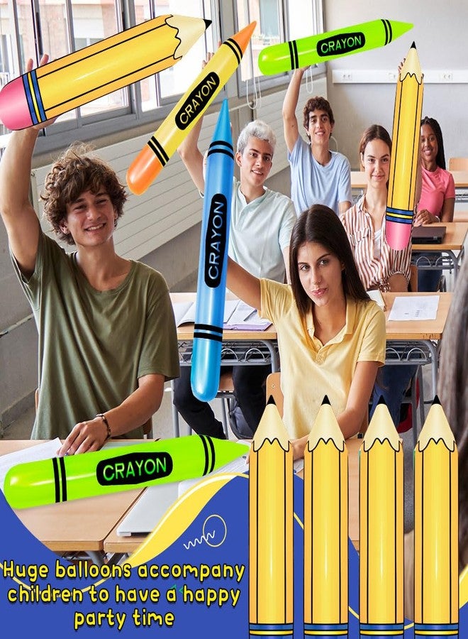 Denylo pro 6 Pieces Inflatable Crayon Pencil Balloon Set Multicolor Back to School Party School Decoration for Classroom Playground Indoor Outdoor Birthday Party Decoration Available - Image 4