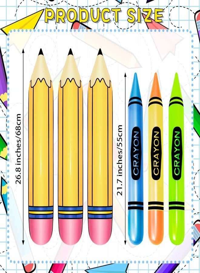 Denylo pro 6 Pieces Inflatable Crayon Pencil Balloon Set Multicolor Back to School Party School Decoration for Classroom Playground Indoor Outdoor Birthday Party Decoration Available - Image 2