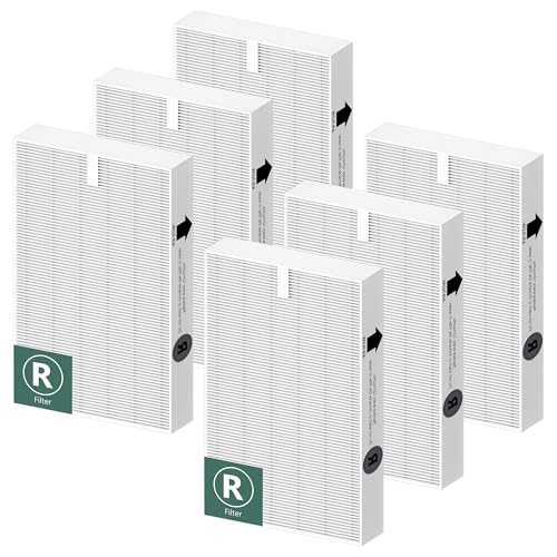 Funmit Air Purifier HEPA Filter R Replacement for Honeywell Air Purifier HPA100/200/300 and 5000 Series, Funmit 6 Pack True HEPA Filter Compatible with Honeywell R Filter (HRF-R3 & HRF-R2 & HRF-R1) - Image 1