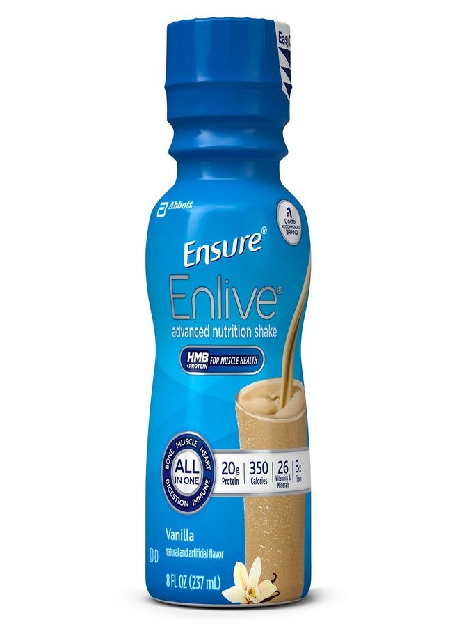 Ensure Enlive Meal Replacement Shake, 20g Protein, 350 Calories, Advanced Nutrition Protein Shake, Vanilla, 8 Fl Oz (Pack of 4) - Image 1
