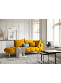 3 Seater Sofa velvet 85×180×85 Cm - Yellow